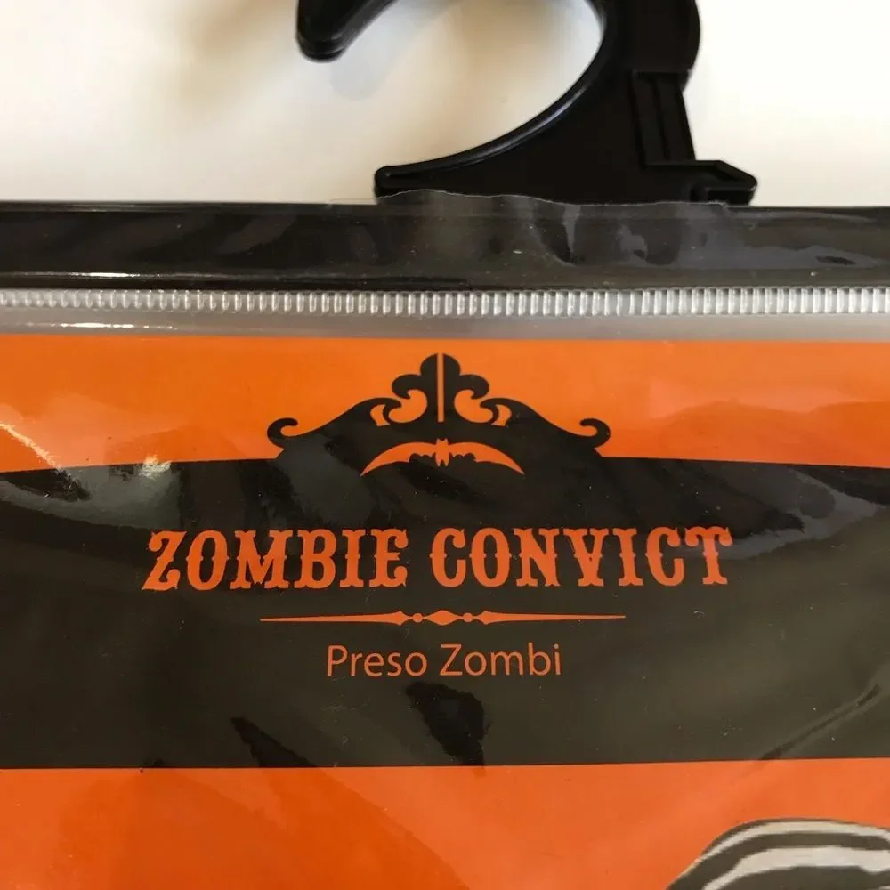 Zombie Convict Halloween Costume Dress Up Make Believe Play Sz M NEW